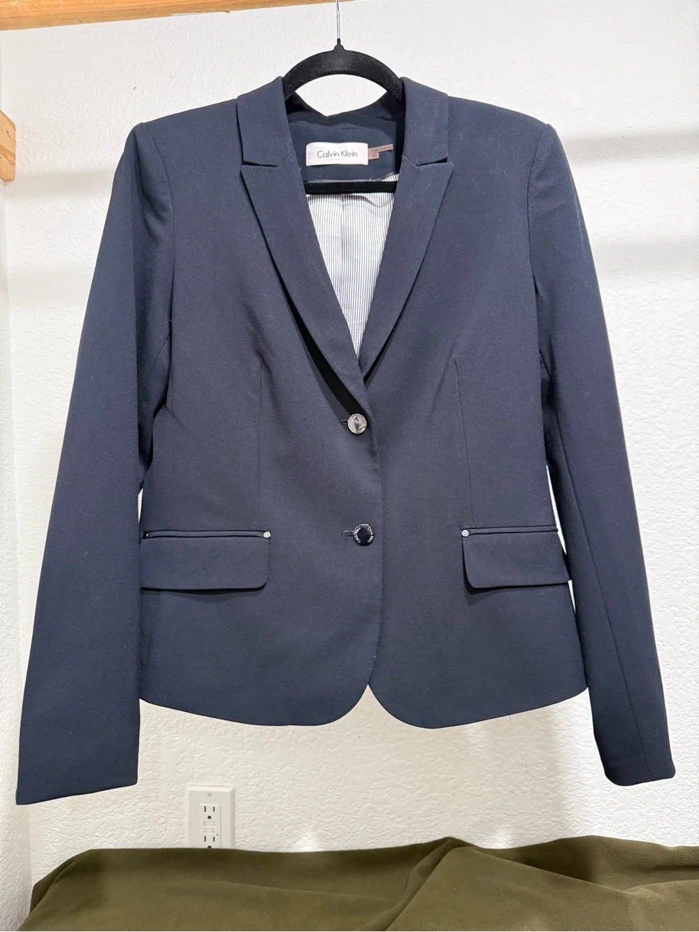 Calvin Klein Women's Dark Navy Single-Breasted Blazer